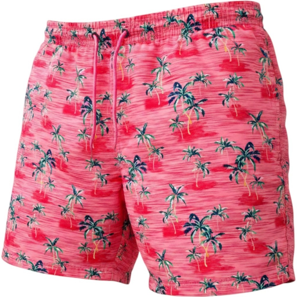 Club Room‎ Mens XXL Swim Trunks Pink Palm Tree Tropical Print Mesh Lined Shorts